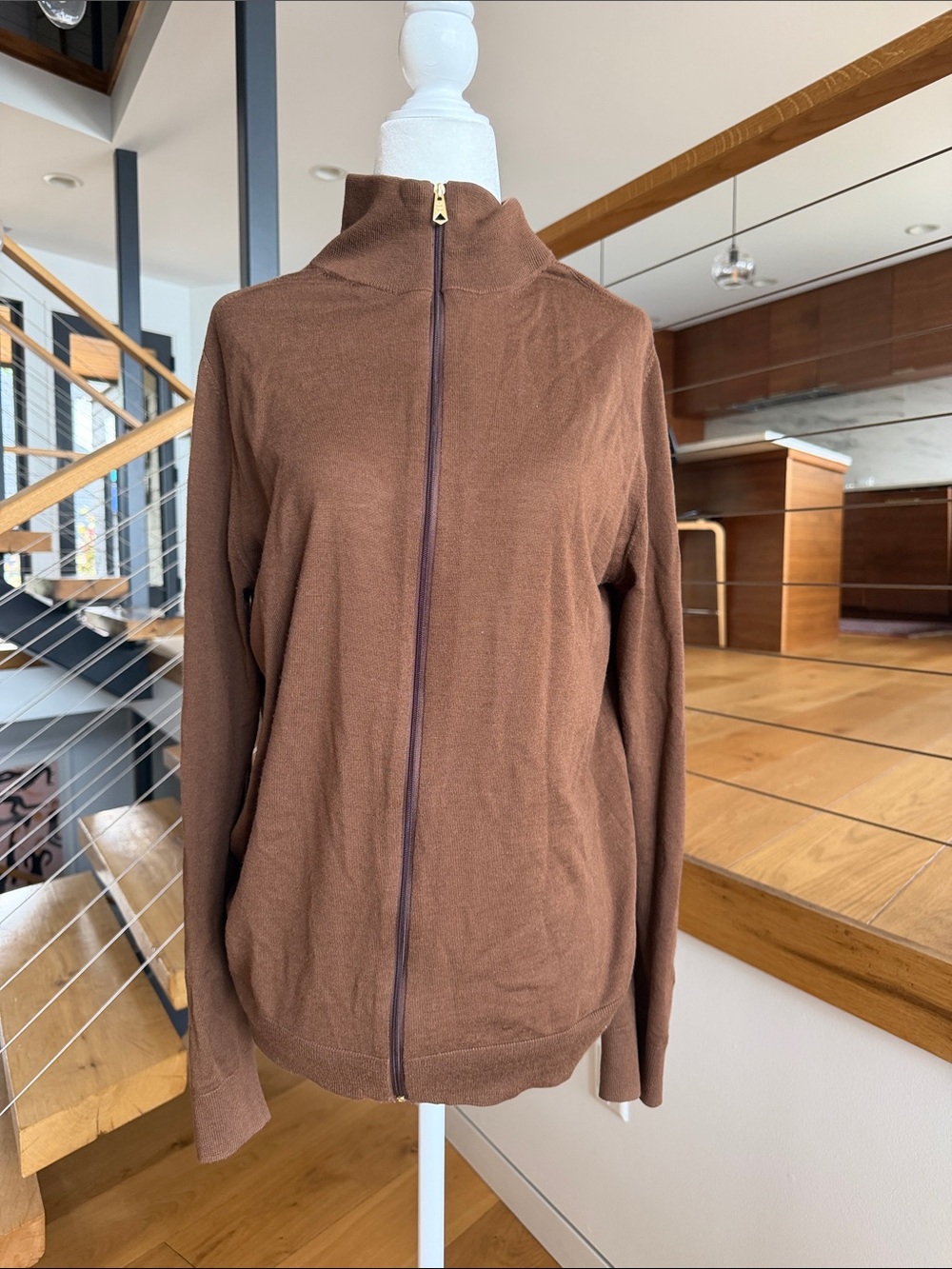 Paul Smith Brown Full-Zip Men’s Sweater Jacket